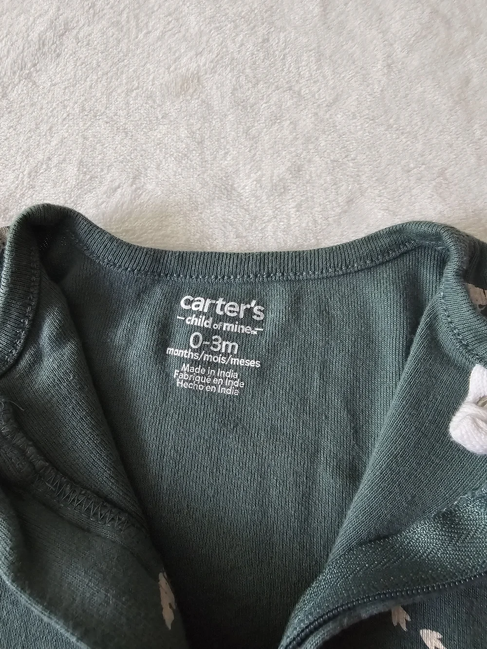 Carter’s Baby Footed Sleeper Pajama Bundle Dinosaur Print Zip One Piece 0-3M